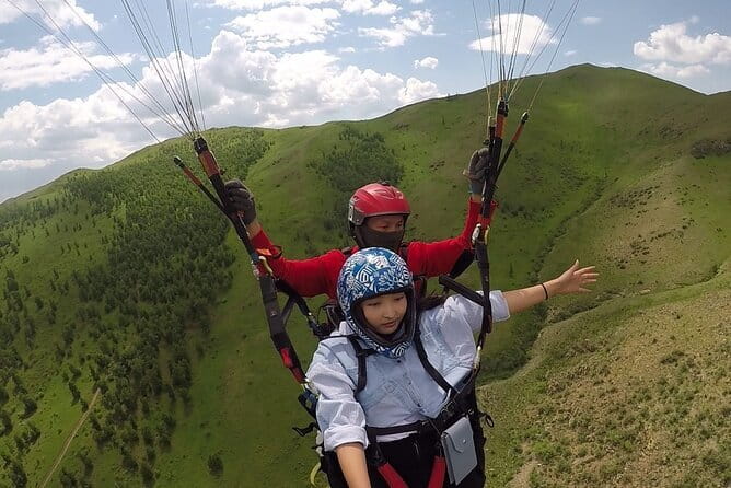Private Tandem Paragliding Experience at Bayanzurkh Mountain - Walking to the Right Launch Site